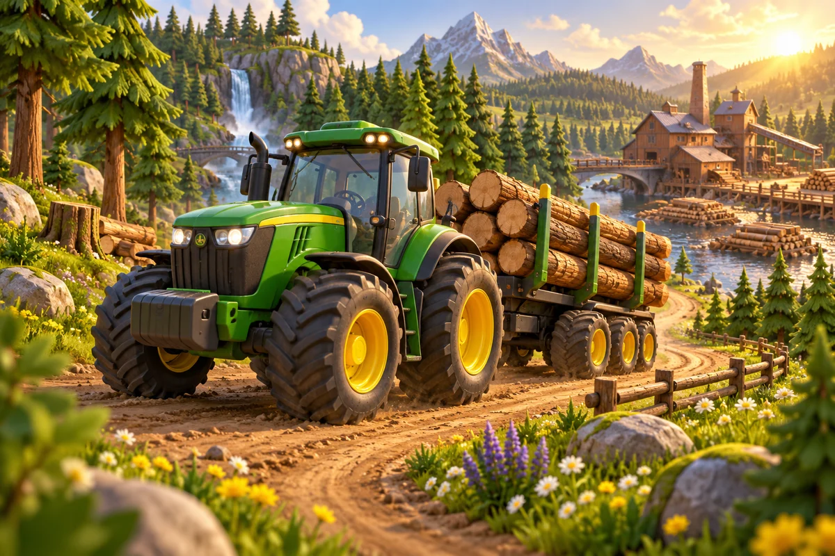 Timber Tractor Tycoon concept illustration